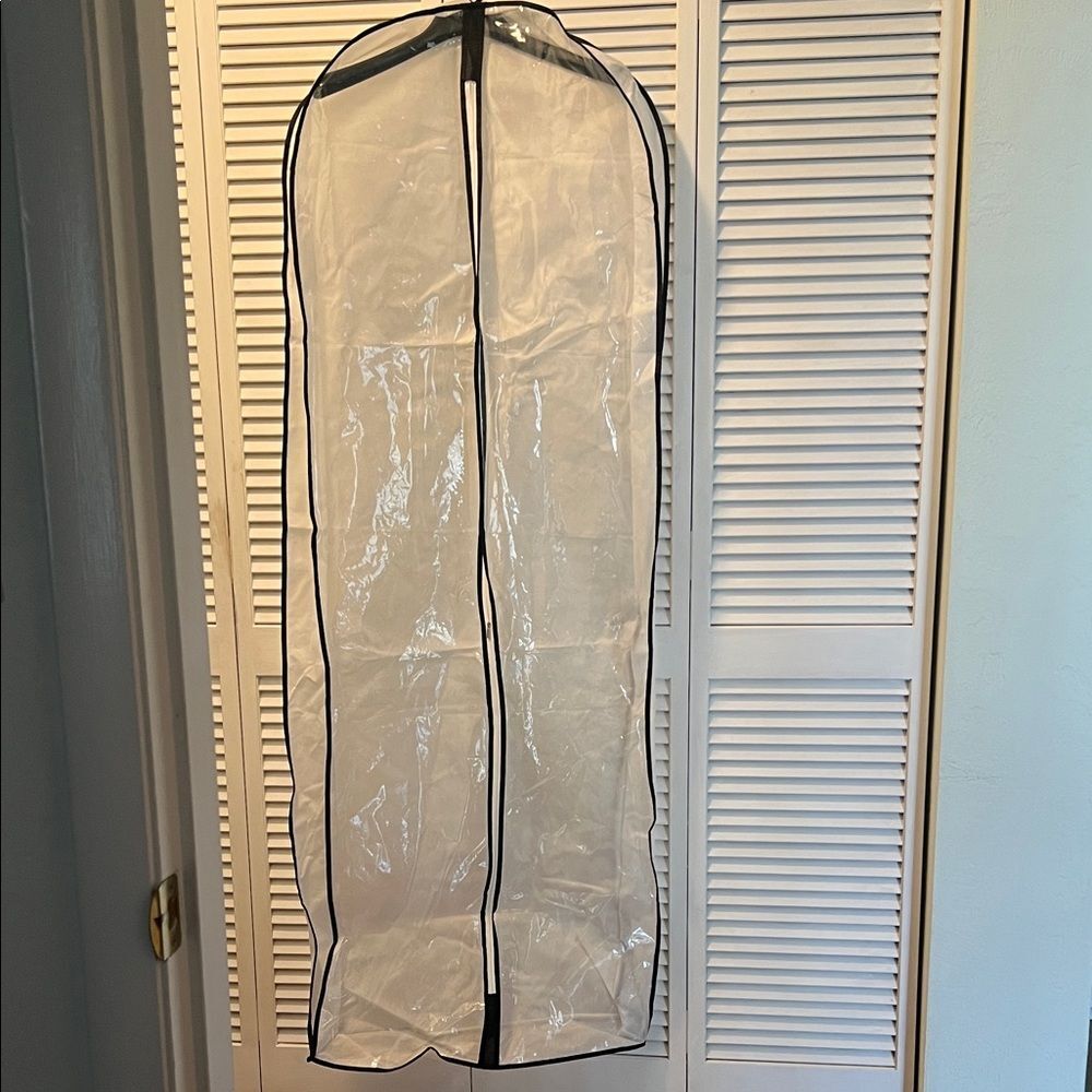 #1079+ Clear Unisex Garment Bag with Black Trim - Picture 1 of 4